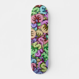 Skateboard tableau de bord de l'argent mondial