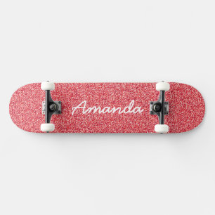 Skateboard Tableau de bord de Parties scintillant rose person
