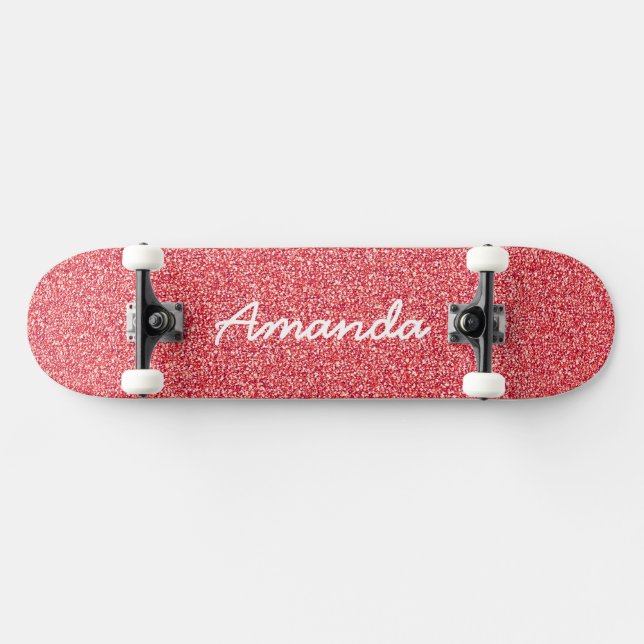Skateboard Tableau de bord de Parties scintillant rose person (Horz)