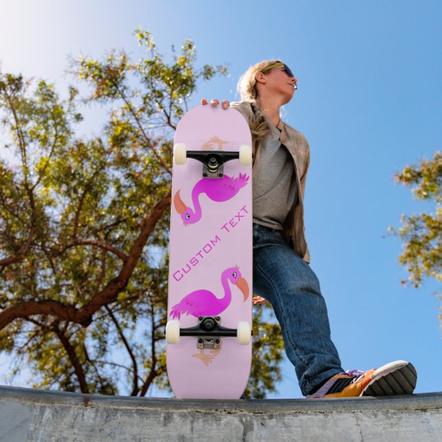 Skateboard Tableau de bord de texte personnalisé - Flamants r (Extérieur 1)
