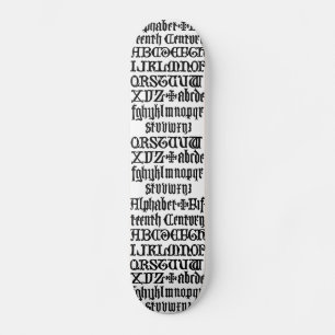Skateboard Tableau de bord des lettres gothiques