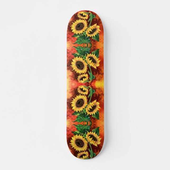 Skateboard Tableau de bord des trois tournesols (Devant)