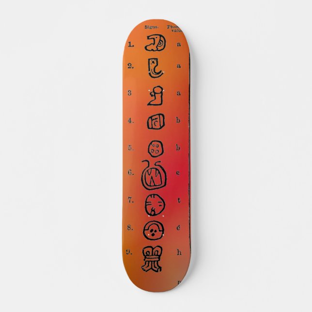 Skateboard Tableau de bord Maya Alphabet (Devant)