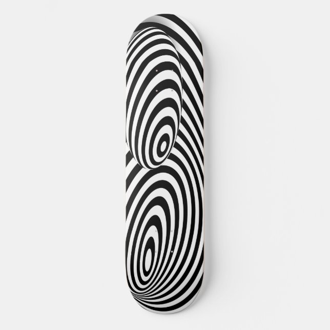 Skateboard tableau de bord noir blanc 3d ligne Illusion de di (Recto)