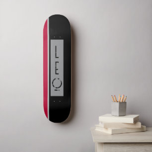 Skateboard Tableau de bord noir gris-rouge personnalisé