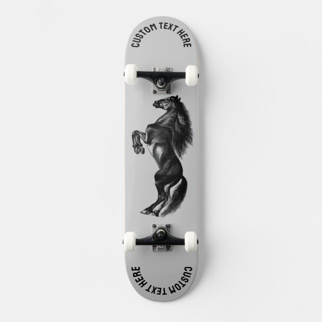 Skateboard Tableau de bord noir sauvage dressé Texte personna (Recto)