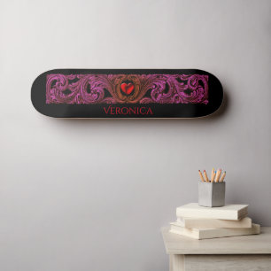 Skateboard Tableau de bord personnalisé Red Goth Heart