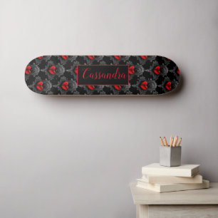Skateboard Tableau de bord personnalisé Red Goth Heart