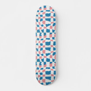 Skateboard Tableau de contrôle bleu rose rétro Abstrait