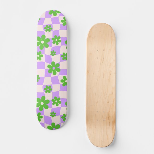 Skateboard Tableau de contrôle floral de marguerite super, an (Recto)