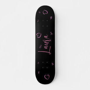 Skateboard Tableau foncé, Noir, Rose, Fille, Personnalisé,
