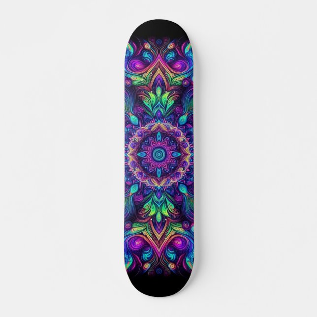 Skateboard Tableau Motif de graffitis Blacklight (Devant)
