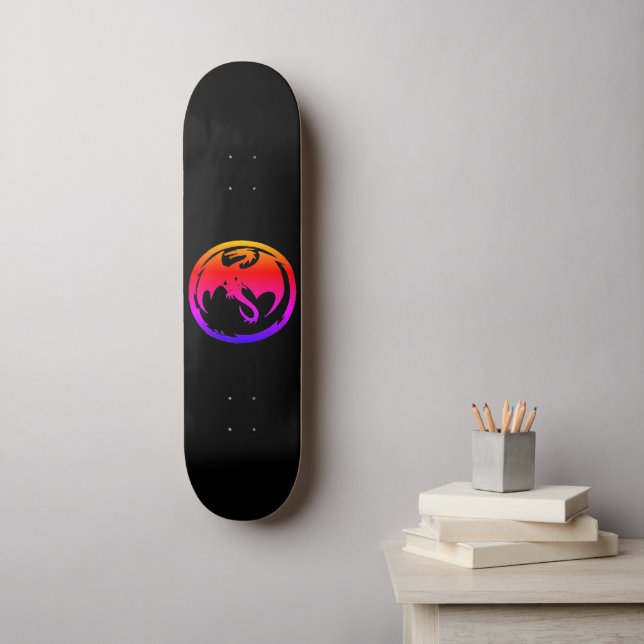 Skateboard Tableau noir Neon Dragon (Art mural)