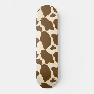 Skateboard Taches Marron Imprimé Vache Agriculteur Animaux de
