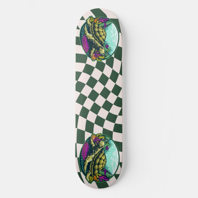 Skateboard Tafel Schildkröte Muschel unter Wasser (Vorderseite)
