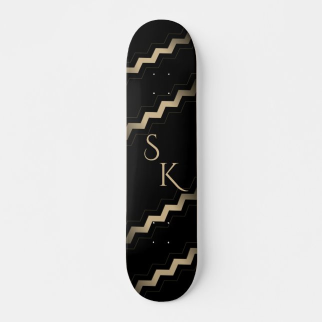 Skateboard Tan et Zigzag noir (Devant)
