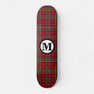 Skateboard Tartan Royal Stewart Plaid Clan Écossais Monogramm