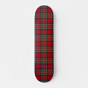 Skateboard Tartan Stewart Classique Rustique Vert Rouge Plaid