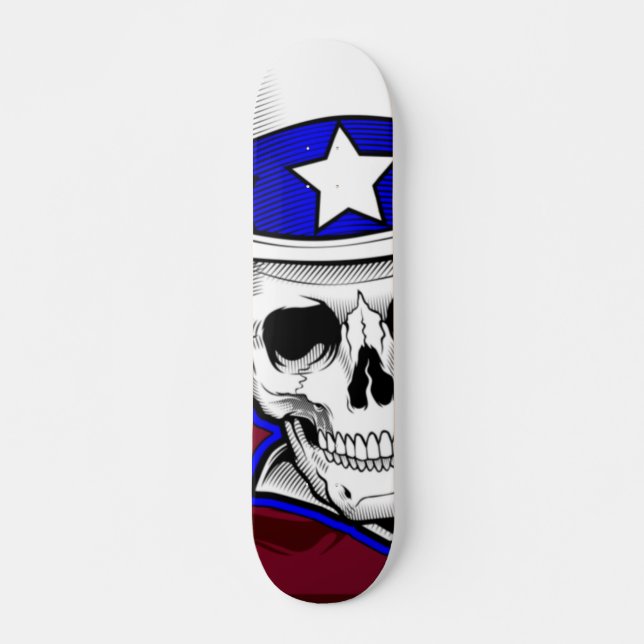 Skateboard - Tatouage crâne portant Casquette (Devant)