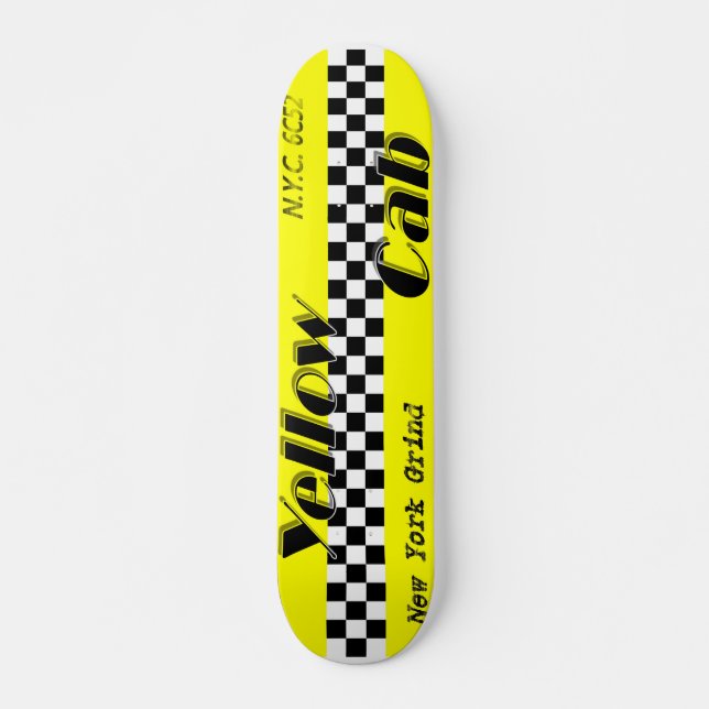 Skateboard Taxi ! Planche à roulettes jaune de conception de (Devant)