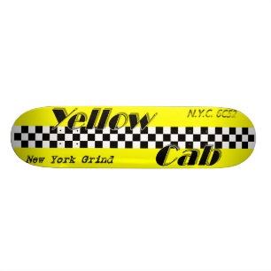 Skateboard Taxi ! Planche à roulettes jaune de conception de