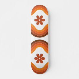 Skateboard Terracotta Mid Century Floral Moderne Arc-en-ciel 
