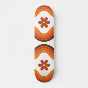 Skateboard Terracotta Mid Century Floral Moderne Arc-en-ciel