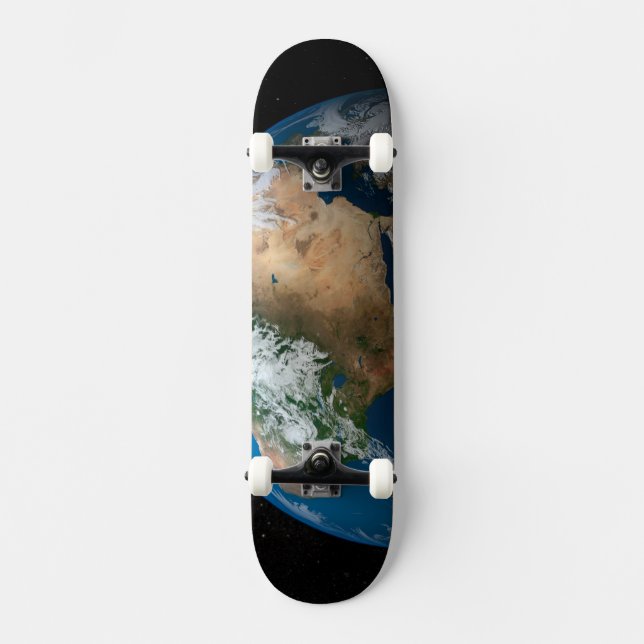 Skateboard Terre Pleine Montrant Des Nuages Simulés Sur L'Afr (Recto)