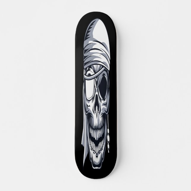 Skateboard Tête de crâne de pirate (Devant)