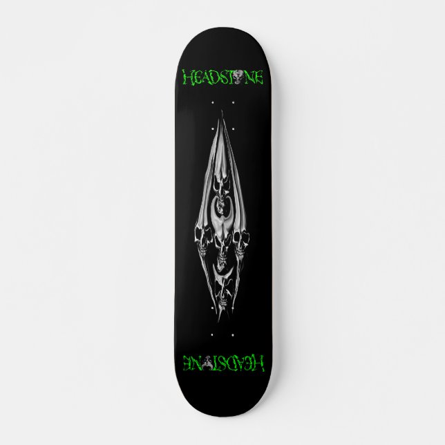 Skateboard TÊTE-PIERRE crâne blanc (Devant)