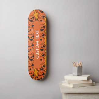 Skateboard Texte personnalisé Halloween Citrouilles heureuses