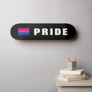 Skateboard Texte personnalisé LGBTQ Arc-en-ciel Bisexual Fier