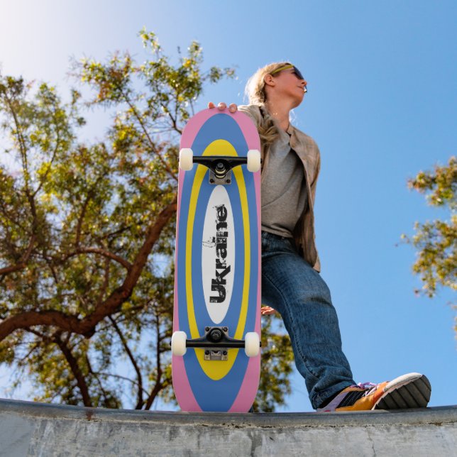 Skateboard Texte Personnalisé Ukrainien Surf Ovals Skate (Extérieur 1)