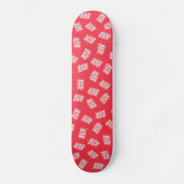 Skateboard Textile de Yukata de Japonais, Maneki Neko (chat (Recto)