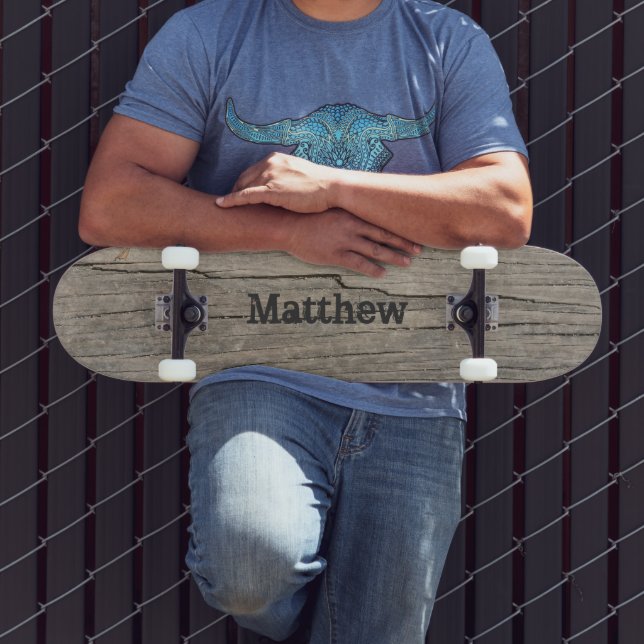 Skateboard Texture sur bois personnalisée (Extérieur 3)