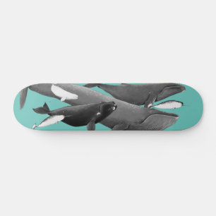Skateboard The Swim Of Whales Illustration Art Whale Blue