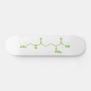 Skateboard Thé Théanine Formule chimique moléculaire