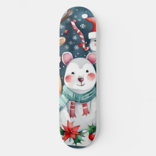 Skateboard Thème de Noël Animaux mignons