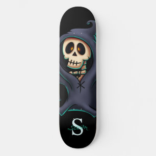 Skateboard Thème Monogramme du crâne gothique