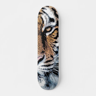 Skateboard Tiger rayures Portrait dans Graphic Press Style