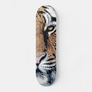 Skateboard Tiger rayures Portrait dans Graphic Press Style
