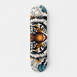 Skateboard Tigre de croquis Abstrait dans l'eau