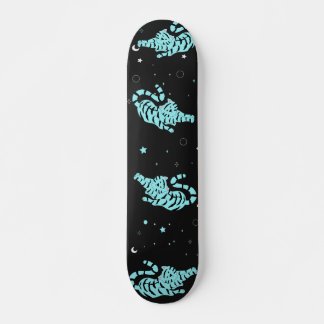 Skateboard Tigres bleus sur Arrière - plan étoilé