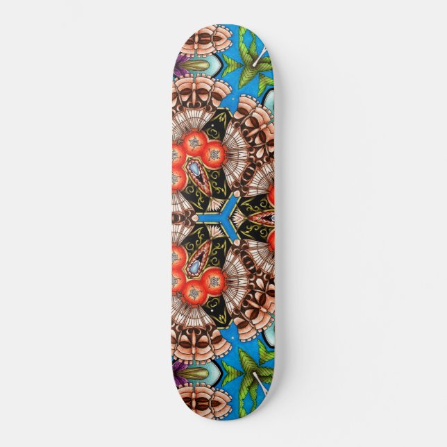 Skateboard Tiki Kaleidoscope Motif (Recto)