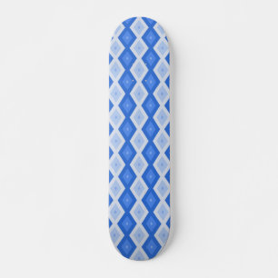 Skateboard Tons de motif de diamant bleu