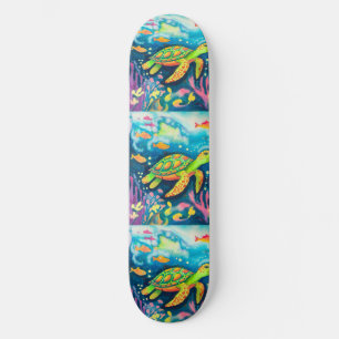 Skateboard Tortue à peinture