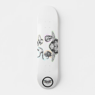 Skateboard Tortue éléphant Ours Oiseau Oiseau pieuvre dessin 