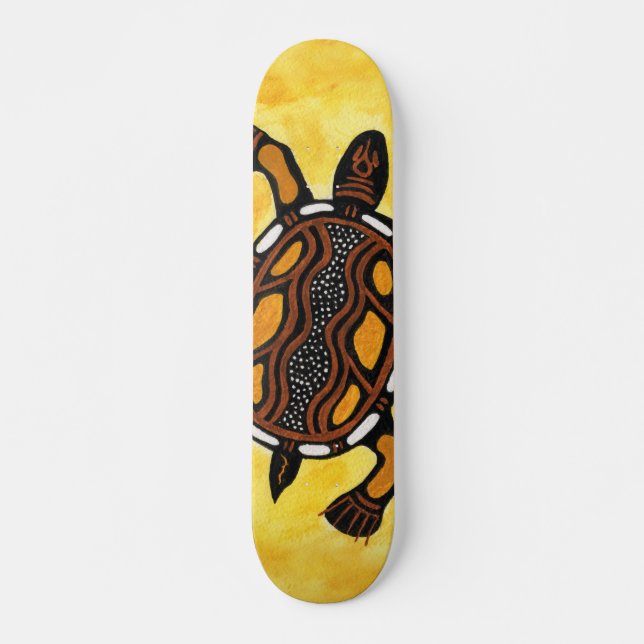 Skateboard Tortue - Peinture artistique inspirée par les Auto (Devant)