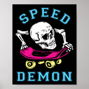Skateboard-Totenkopf-Skateboarding-Retro-Rad-Skate Poster