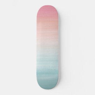 Skateboard Toucher aquarelle Abstrait rêve de plage #1